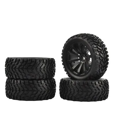 RC 1/10 Rally Tire&Wheels X4 Hex 12mm For 1/16 HPI HSP Tamiya Off Road Car • £16.18