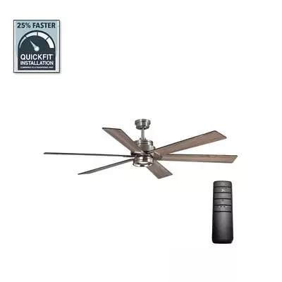 Statewood 70 In. Indoor LED Brushed Nickel Ceiling Fan With Light Kit Reversible • $164.33