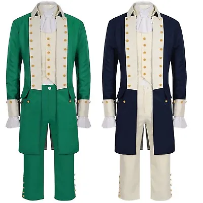 18th Century Costume For Men Halloween Historical Hamilton's Costume Fancy Dress • $67.99