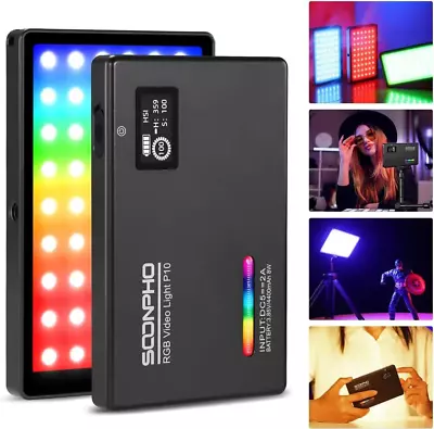 P10 RGB LED Video Light Portable LED On Camera Video Light Panel With 360° Colo • $55.99