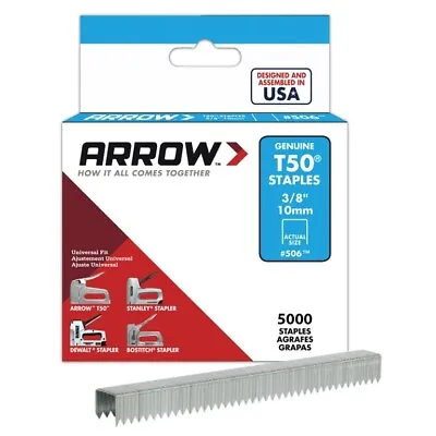 £8.99 • Buy ARROW T50 STAPLES 6mm 8mm 10mm 12mm 14mm  Genuine Arrow Orginal Pack 1250 / 5000