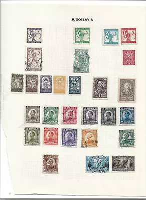 An Album Page Of Yugoslavia Stamps King Peter 1920 1dinar Used And 6d Mm Freedom • £0.10