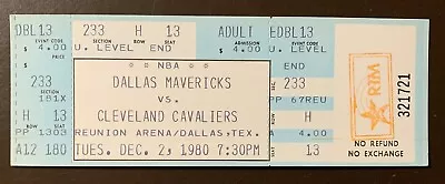 Dallas Mavericks 12/2/1980 NBA Ticket Stub Vs Cleveland Cavaliers • $5.95