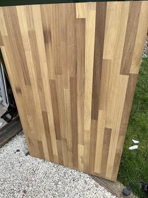 £100 • Buy Solid Oak Kitchen Worktop Off Cut 40mm Thick 1175mm X 775mm