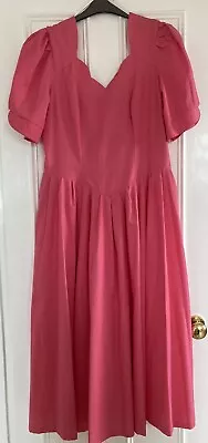 80s Vintage Laura Ashley Pink  Dress Size 16 Perfect For  A Prom! 👗 • £35