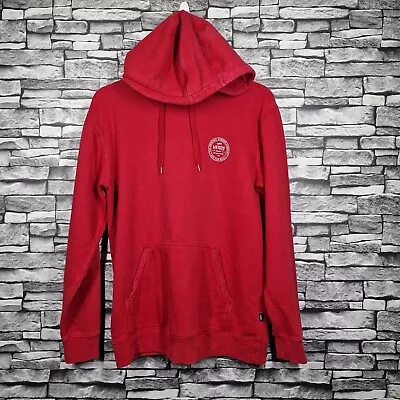 Vans Off The Wall Red Pullover Hoodie Size Medium Long Sleeve Big Logo • £25.99