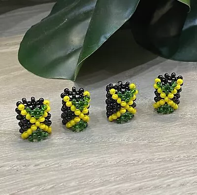 4 Jamaican Flag Dreadlock Beads 8mm Hole RLW387 • $16.31