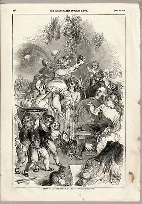 Bringing In Christmas Drawing Illustrated London News 1845 • £15