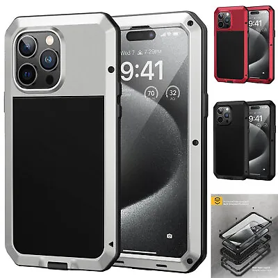 Heavy Duty Tough Metal Case Cover For IPhone 15 14 13 12 11 Pro Max XR 8 7 6s SE • $20.99