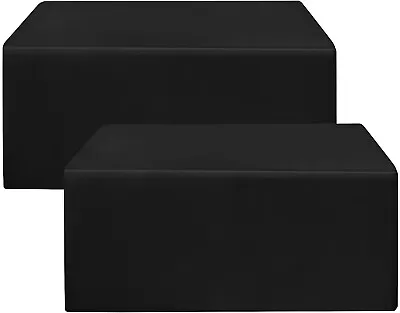 2-Pack Fitted Black Tablecloths For 6 Foot Tables - L5.9 • $19.99