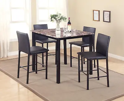 5 Piece Citico Counter Height Dining Set With Laminated Faux Marble Top • $374.08