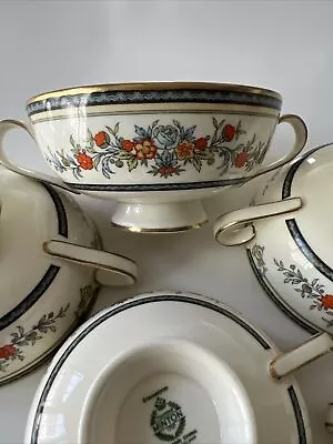 Vintage Minton Stanwood Gold Rimmed Cream Soup Bowls - Set Of 6 England 5143398 • $65