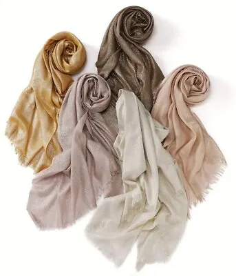 Women's Glitter Thread Shimmer Effect Neck Wrap Head Scarf Maxi Long Hijab • £4.99