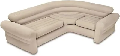 Intex Inflatable Corner Living Room Air Mattress Sectional Sofa Couch Beige • £99.99