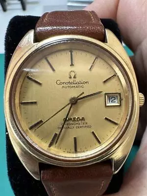 Vintage Omega Constellation 168.0056 Automatic Gold Dial Date Chronometer Mens • $720