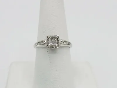 .30CT Zales Diamond Halo Solitaire Wedding Engagement Bridal Ring 10K White Gold • $299.99