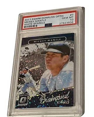 Mickey Mantle PSA 10 White Sparkle Sp Insert POP 2 Yankees 2017 Donruss Optic • $360