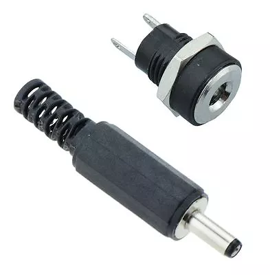 Pair 1.3mm X 3.5mm DC Power Plug + Socket Jack Connector • £3.09