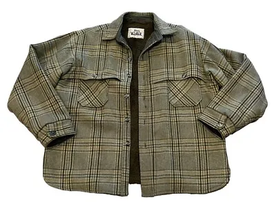 Vintage Woolrich Men’s Green Plaid Wool Button Lined Mackinaw Cruiser Jacket XL • $100