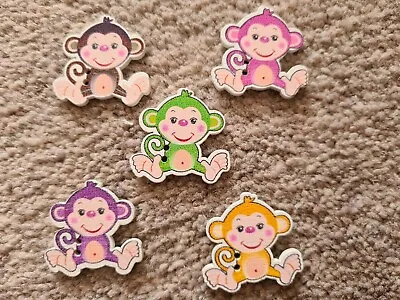 Babies Children'scheeky Monkey Multi-colour two Hole Buttons.cardigans . • £2.99