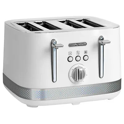 $79 • Buy Morphy Richards Illumination Bread Toaster 4 Slice Electric 2 Wide Slots White