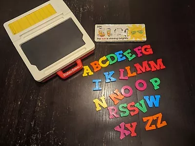 Vintage Fisher Price School Days Play Desk Chalk Board W/Magnetic Letters 1990 • $14.20