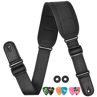 $22.99 • Buy LEKATO Adjustable 42-58  Bass Guitar Strap Holder Belt W/ 3  Soft Sponge Padded