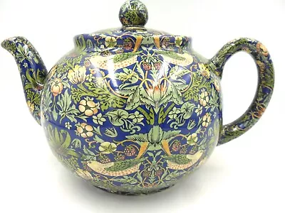 £34.99 • Buy Blue Strawberry Thief Design 6 Cup Teapot By Heron Cross Pottery
