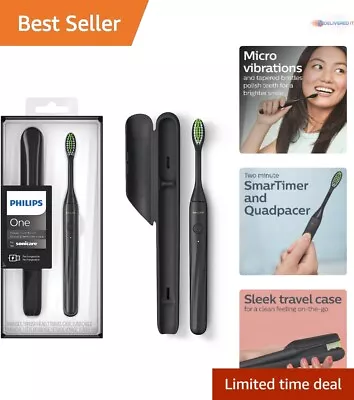 Rechargeable Toothbrush With Micro Vibrations & 2 Minute Timer - Shadow Black • $62.68