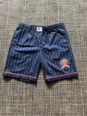 🍊 Men’s RARE VINTAGE STARTER Blue White Striped Pinstripe SYRACUSE SHORTS M 🍊 • $100