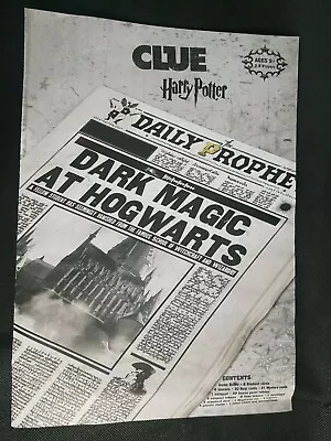 Clue Harry Potter Game Replacement Rule Book Parker Brothers Part Booklet Paper • $8.90