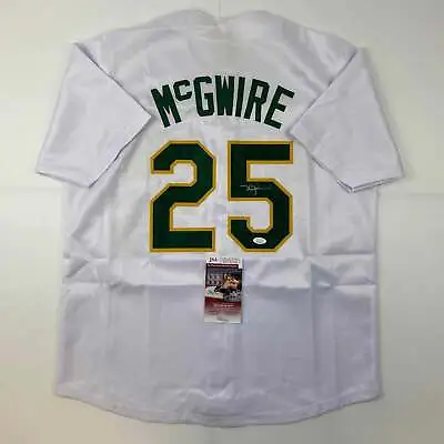 Autographed/Signed Mark McGwire Oakland White Baseball Jersey JSA COA • $249.99