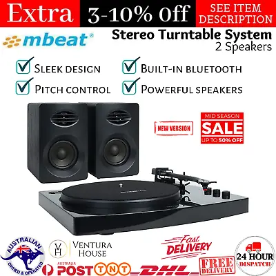 $210.50 • Buy Mbeat Pro-M Bluetooth Stereo Turntable Record Player Music Vinyl System Black