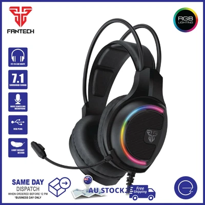 $39.95 • Buy Gaming USB PC Computer Headset Noise-Cancel Mic 7.1 Surround Sound RGB Headphone