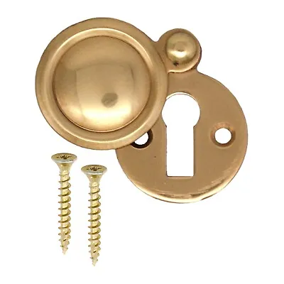 £4.90 • Buy Keyhole Cover Brass Escutcheon Lock Victorian Polished With Screws