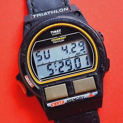 Timex Ironman Watch Vintage Indigo Retro 8 Lap Memory 731-A Mens • $99