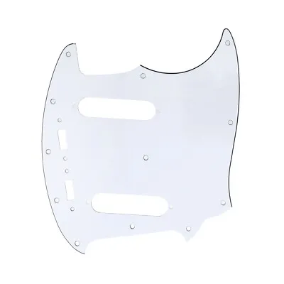 Musiclily Pro 3Ply White 12 Hole Guitar Pickguard For Fender American Mustang • £10.70