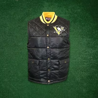 Pittsburgh Penguins NFL Mitchell&Ness Men's Black Quilted Nylon Tailgate Vest L • $34.99