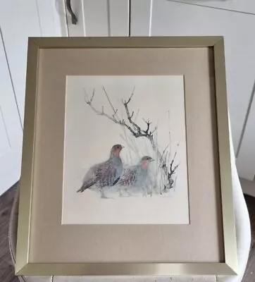 Vintage Framed Print Partridge By Danish Artist MADS STAGE  46cm X 38.5cm. • $18.65