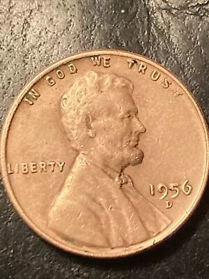 1956 D Wheat Penny “L” Error On Rim Error In “we” On Back RARE Great Condition • $1000