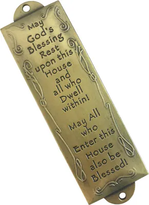 Holy Land Market House Blessing Mezuzah With Scroll - Bronze Tone • $9.99