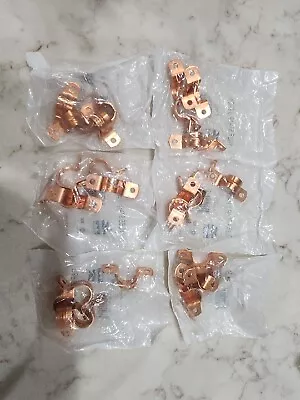 30 Pc Copper Plumbing 1/2 Inch Pipe Straps Clamps Ridged Center 2 Hole • $15.99