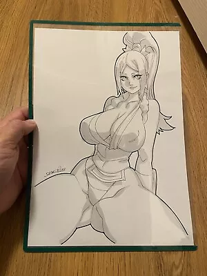 MAI SHIRANUI King Of Fighters Girl Sexy Busty Original Sketch Pinup - DaiKon Art • $12