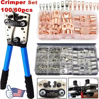 100X Assortment Car Auto Copper Ring Terminal Wire Crimp Connector Cable Battery • $37.99