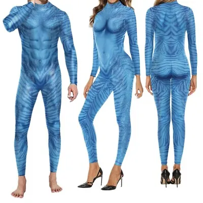 Avatar 2 The Way Of Water Jack Sully Jumpsuit Bodysuit Halloween Zentai Costumes • £17.40