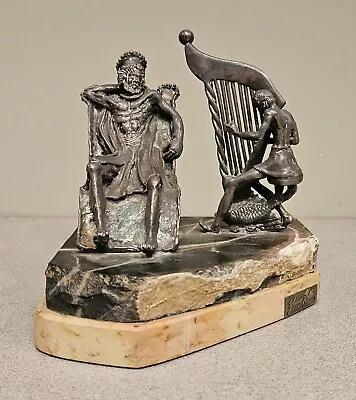 Yaacov Heller Sliverplate And Marble Sculpture Of King David And Harpist • $60