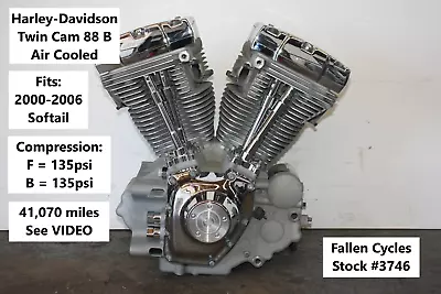 2004 Harley Softail Twin Cam B 88 Engine Motor Assembly 41070 Miles • $2000.22