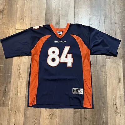 Vintage Starter Shannon Sharpe Denver Broncos Mens Jersey #84 Tag XL Fits Large • $29.99