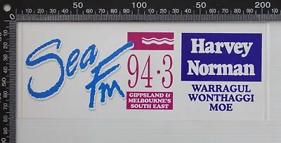 Vintage Sea Fm 94.3 Gippsland Vic Harvey Norman Radio Station Promo Sticker • $9