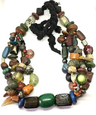 Vintage Berber Moroccan Necklace Jewelry Pendant Tribal African Amber Handmade • $70